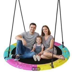 Large Round Kids' Swing Seat — Multicolor
